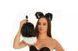 Bunny tail butt plug(without butt plug) black with white feathers with white tip 10"