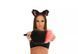 Bunny tail butt plug (without butt plug) black with bright pink tip 10"