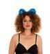 Cat ears bright blue with white tip and white ribbons