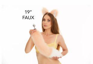 Tail butt plug peach with white tip 19" 11901425 фото
