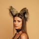 Fluffy cat ears brown with black tip 30220330 фото 2