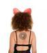 Fluffy kitsune ears bright pink with peach white tip