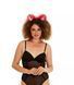 Cat ears bright pink with white tip and white ribbons