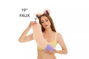 Tail butt plug peach with purple tip 19" 11901440 фото