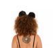 Cat ears black with deep red tip and deep red ribbons